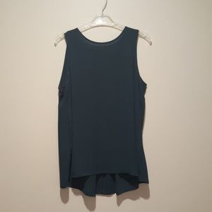 Dark green teal chiffon shell